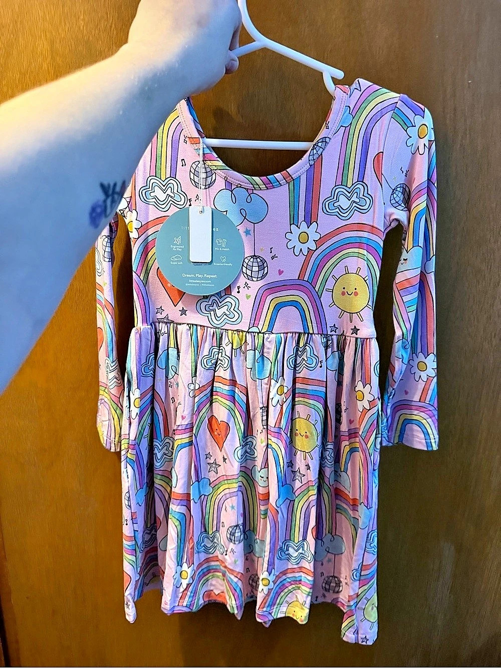 Little Sleepies Disco Rainbows Skater Dress